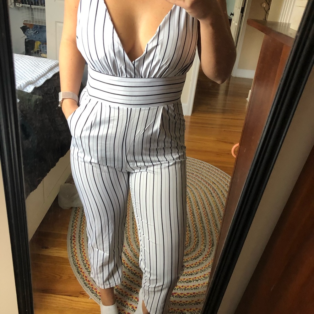 STRIPED JUMP SUIT